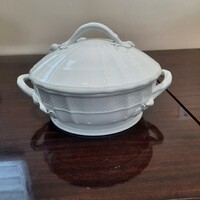 Fehér Herendi porcelán leveses tál