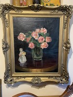 Csapó Jenő - Csendélet porcelánnal..hatalmas méretben(!)