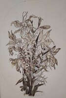 Szabó László alkotása: rézmetszet-akvarell, 29 x 20 cm
