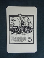 Kártyanaptár,PEPSI üdítőital,Pécs sörgyár,sörfőzde,grafikai,reklám plakát anno,1985,  (2)