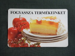 Kártyanaptár,Nyíregyháza konzervgyár,torta,1985,  (2)