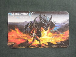 Kártyanaptár,MOKÉP,mozi,Sárkányölő film,grafikai,1985,  (2)