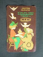 Kártyanaptár,MÉH hulladékkezelő vállalat,grafikai,Hamupipőke,1985,  (2)