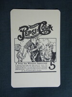 Kártyanaptár,PEPSI üdítőital,Pécs sörgyár,sörfőzde,grafikai,reklám plakát anno,1985,  (2)