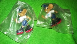 Régi gumi apró KINDER MEGLEPETÉS TEJ REKLÁM fittness egér figura bontatlan darabra 2.