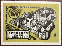 Fery Antal (1908-1994) Ex Libris Szerencs vára 1986 Zempléni Múzeum