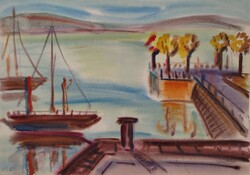 Lelkes András festmény, 37x52 cm