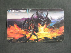 Kártyanaptár,MOKÉP,mozi,Sárkányölő film,grafikai,1985,  (2)