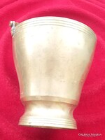 Tömör réz art deco jégkocka tartó vödör rozettával