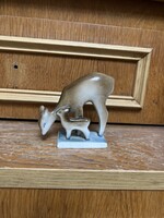 Zsolnay porcelán őz gidával