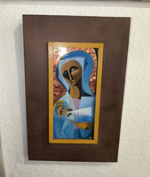 Béni Mária tűzzománc falikép