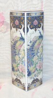 Pávás porcelán váza japán