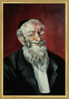 Rabbi - Kortárs olajfestmény -képkerettel-
