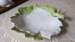 Levélalakú kerámia gyümölcstál,kínáló 36 cm.