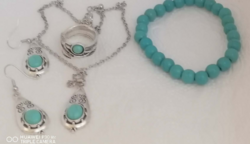 Új! Türkiz - Ezüstözött   Ékszer Bizsu Csomag! (2)