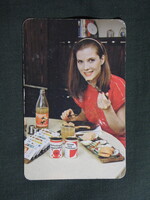 Kártyanaptár,Nagykőrös konzervgyár,női modell,1985,  (2)