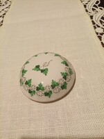Hibátlan régi petrezselyem mintás herendi porcelán ékszer doboz tető
