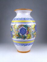 1Z503 Jelzett Ficzere Mátyás poszthabán kaposvári kerámia váza 30.5 cm