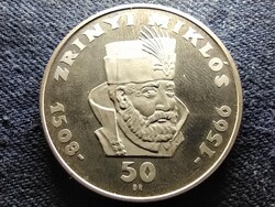 Zrínyi Miklós emlékérme-sorozat ezüst 50 Forint 1966 BP PP
