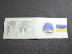 Kártyanaptár,Pécs,Pannon autó XIV. sz. autójavító vállalat,grafikai,Ikarus autóbusz,1986,  (2)