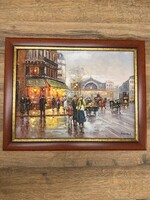 Molnár Gábor - Párizs olajfestmény rétegeltfa, méret: 30 x 40 eladó