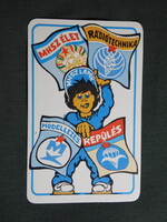 Kártyanaptár,MHSZ lapok,újság,magazin,Modellezés,Repülés,Rádiótechnika,grafikai,1986,  (2)