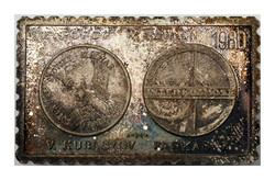 Bélyegérem Szovjet-Magyar közös űrrepülés Interkozmosz 1980 PP 4,58g Ag835