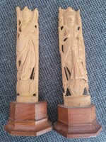 Faragott Indiai faszobor pár. 15cm