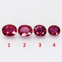 (4) 0.26ct VVS 4.2x3.5mm Természetes Rubin, Gyönyörű Ragyogó Drágakő
