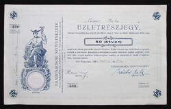 Taxiiparosok Szövetkezete üzletrészjegy 50 pengő 1940 - auto, automobil, taxi