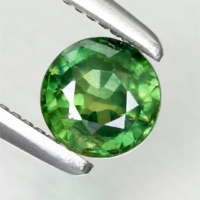 0.42ct 4.2mm Természetes Zöld Zafír, Csodálatos Drágakő