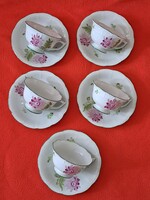 Szép állapotú Herendi Tertia /Tercia őszirózsa mintás mokkás / kávés csésze aljjal