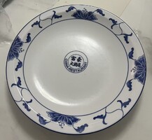 Taiwan Datong Erős Porcelán minősített kék/fehér nagy tál, 35.8 cm