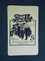 Kártyanaptár,PEPSI üdítőital,Pécs sörgyár,sörfőzde,grafikai,1986,  (2)