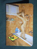 Kártyanaptár,Dél dunántúli tüzép,Pécs,Szigetvár,Siklós,Barcs,Paks,erotikus női akt modell,1986,  (2)