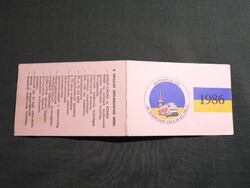 Kártyanaptár,Pécs,Pannon autó XIV. sz. autójavító vállalat,grafikai,Ikarus autóbusz,1986,  (2)