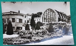 Hévíz Gyógyfürdő, Bányász Gyógyház épülete, étterem,  látkép,1965, futott képeslap