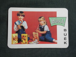 Kártyanaptár,MÁRKA gyümölcslé,üdítőital,BÜK,Balatonfüred pincegazdaság,gyerek modell,1987, (2)