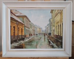 Hadházy Molnár Attila festmény, Eger 49x39 cm kerettel
