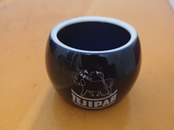 Hollóházi Tejipar felirat, logó cukortartó fedél nélkül