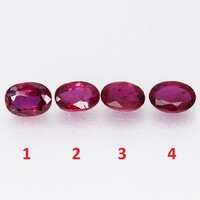 (3) 0.31ct 4.6x3.7mm Természetes Rubin, Gyönyörű Ragyogó Drágakő