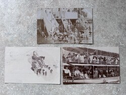 Abbázia (Opatija) antik fotó és képeslap lot – Monarchia kor, fürdőélet és hajó, postai darabok