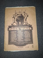 Dr.Kogutowicz iskolai atlasza, szép állapotban, néhol foltoskán, kis firkákkal a szélein