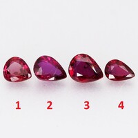 (3) 0.36ct 4.7x3.7mm Természetes Rubin, Gyönyörű Ragyogó Drágakő