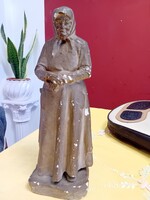 Telcs Ede (1872-1948) gipszmakett Álló idős nő