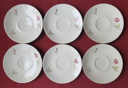 6db Winterling Marktleuthen Bavaria német porcelán csészealj kistányér tányér csomag rózsa mintával
