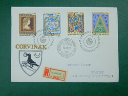 FDC 1970. Bélyegnap (43.) - iniciálék Mátyás király Corvináiból - ajánlott ragjeggyel