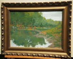 (K) Kastaly István (1892-1991) : Folyóparti fák