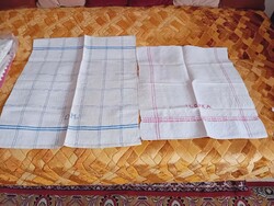 ANTIK ANTIK VASTAG VÁSZON TÖRLŐ ILONKA, ÉS DM MONOGRAMMAL, MÉRETEK: 60 X 51 CM