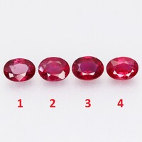 (4) 0.25ct 4.2x3.1mm Természetes Rubin, Gyönyörű Ragyogó Drágakő